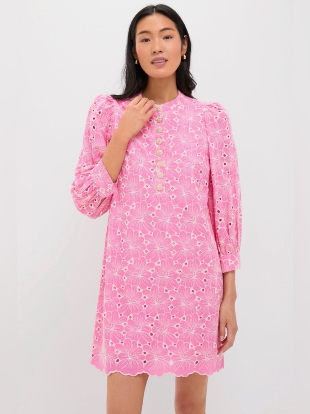 Tuckernuck Pomander Place Pink Floral Eyelet Samantha Dress
